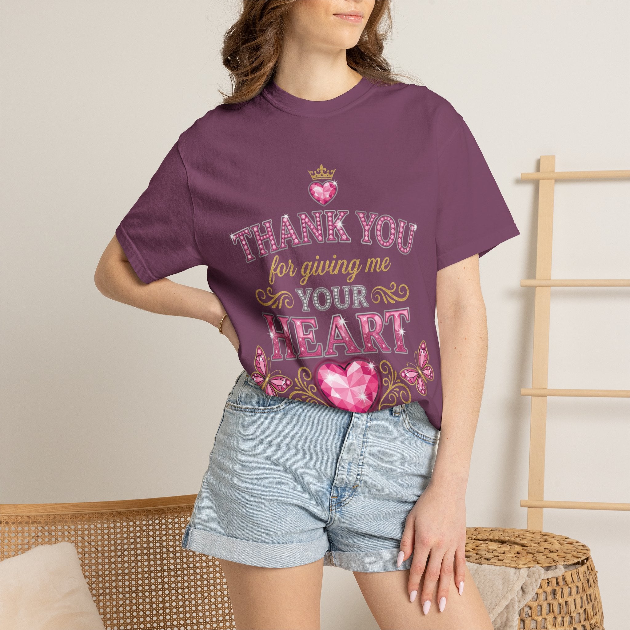Thank You For Giving Me Your Heart T-Shirt — Romantic Heart Graphic Valentine’s Tee