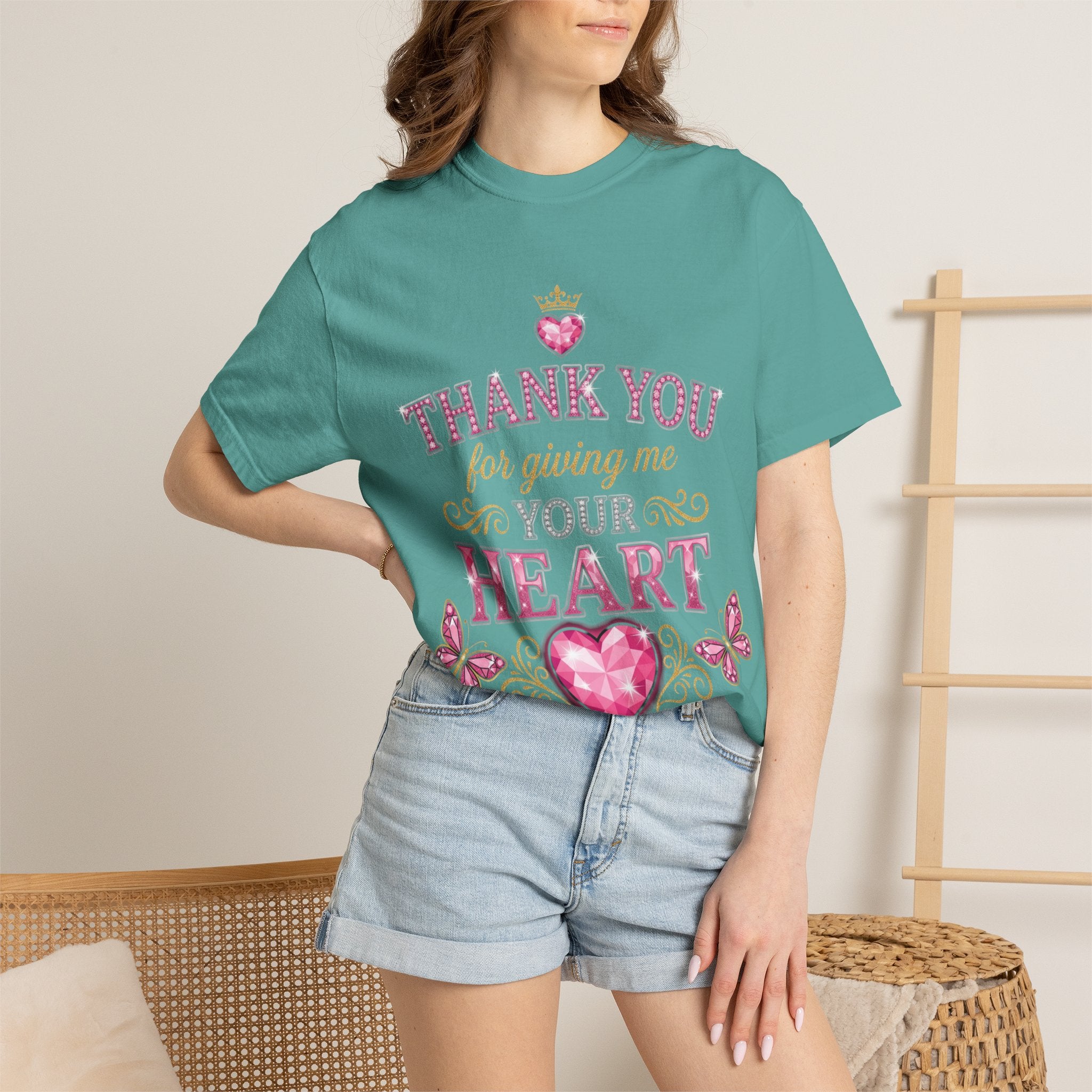 Thank You For Giving Me Your Heart T-Shirt — Romantic Heart Graphic Valentine’s Tee