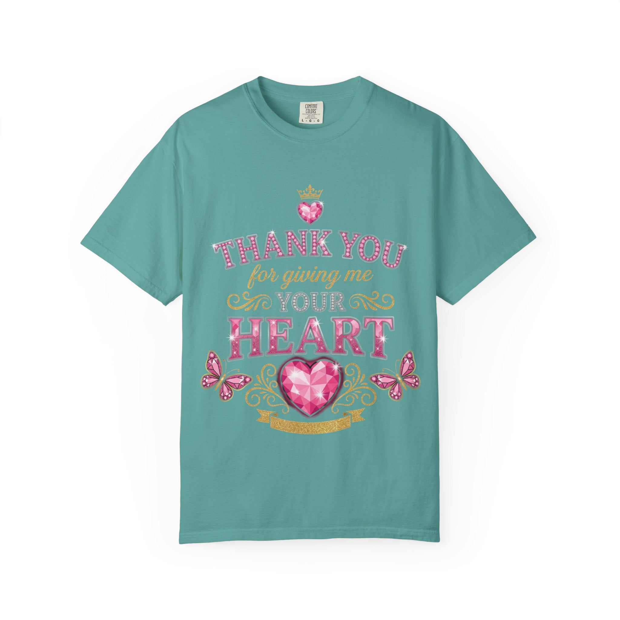 Thank You For Giving Me Your Heart T-Shirt — Romantic Heart Graphic Valentine’s Tee