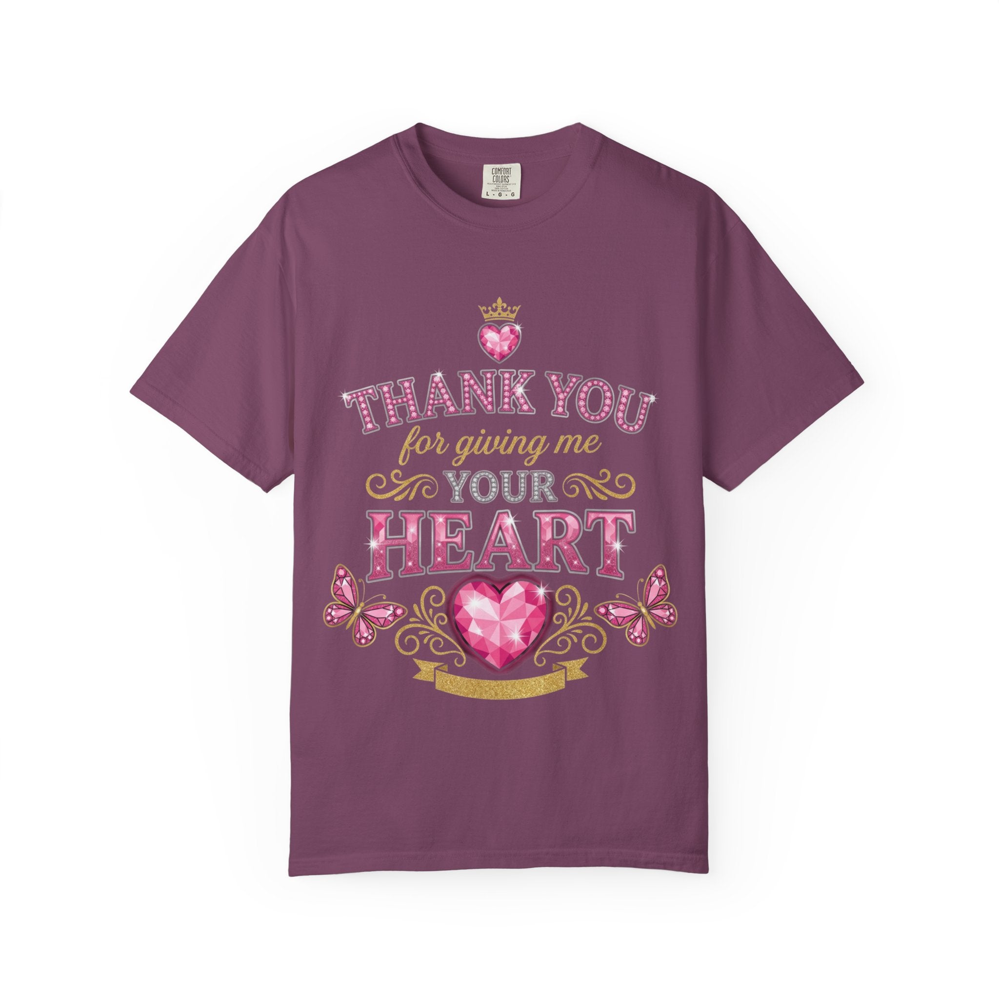 Thank You For Giving Me Your Heart T-Shirt — Romantic Heart Graphic Valentine’s Tee
