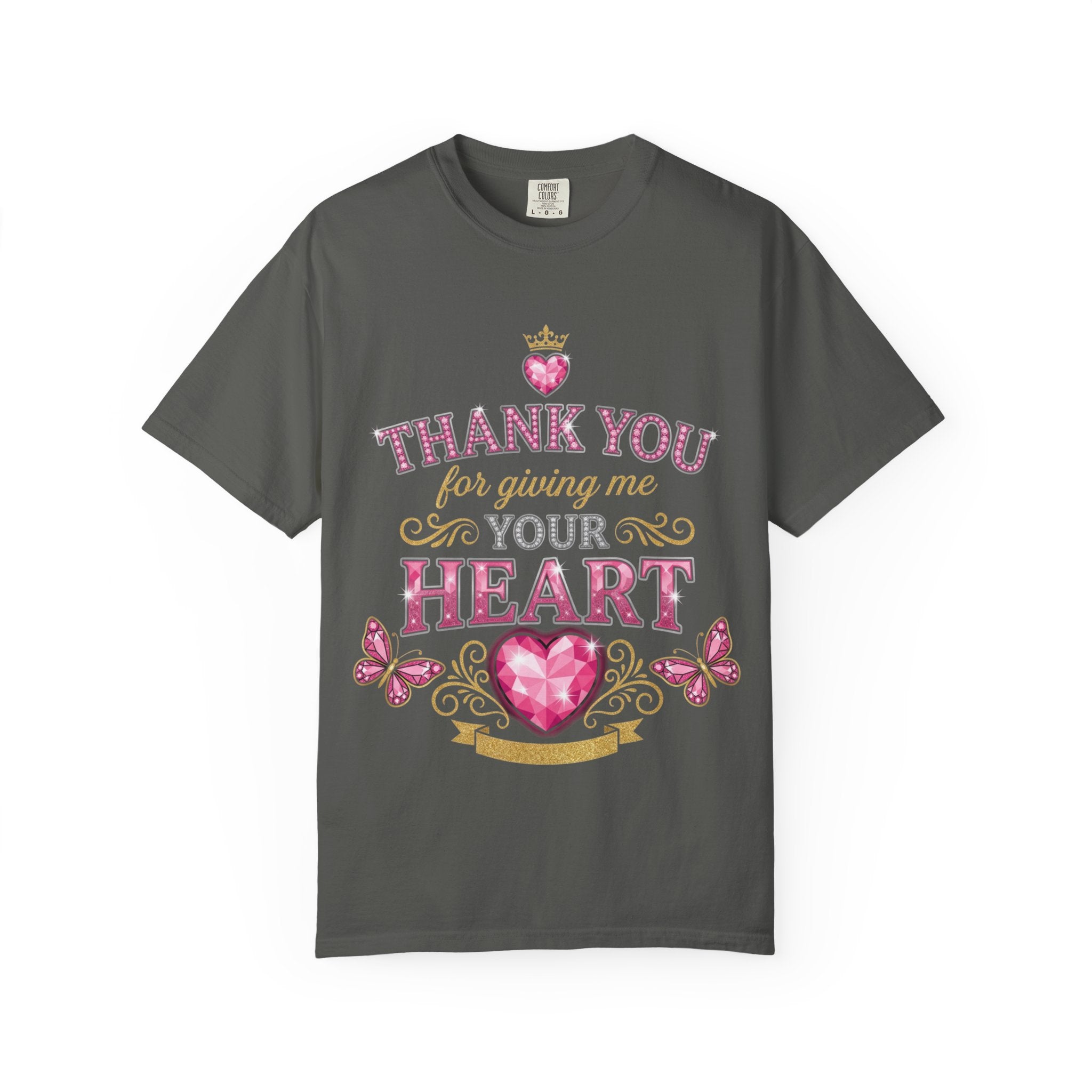 Thank You For Giving Me Your Heart T-Shirt — Romantic Heart Graphic Valentine’s Tee