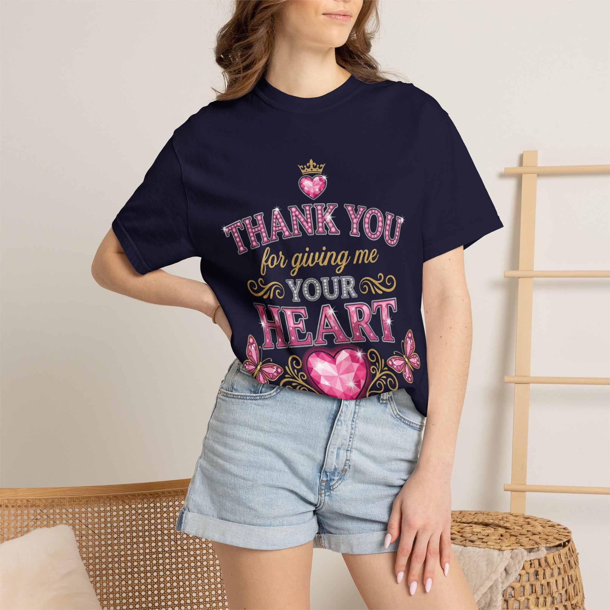 Thank You For Giving Me Your Heart T-Shirt — Romantic Heart Graphic Valentine’s Tee