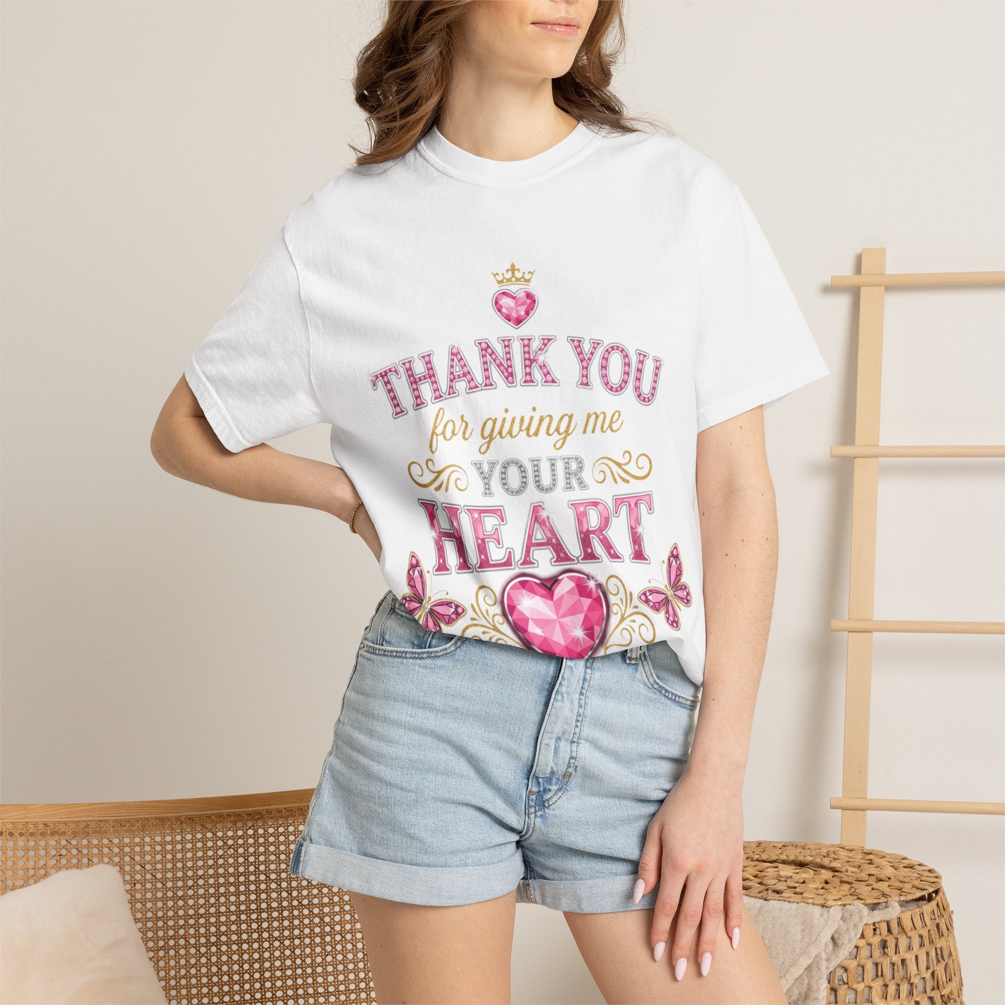 Thank You For Giving Me Your Heart T-Shirt — Romantic Heart Graphic Valentine’s Tee
