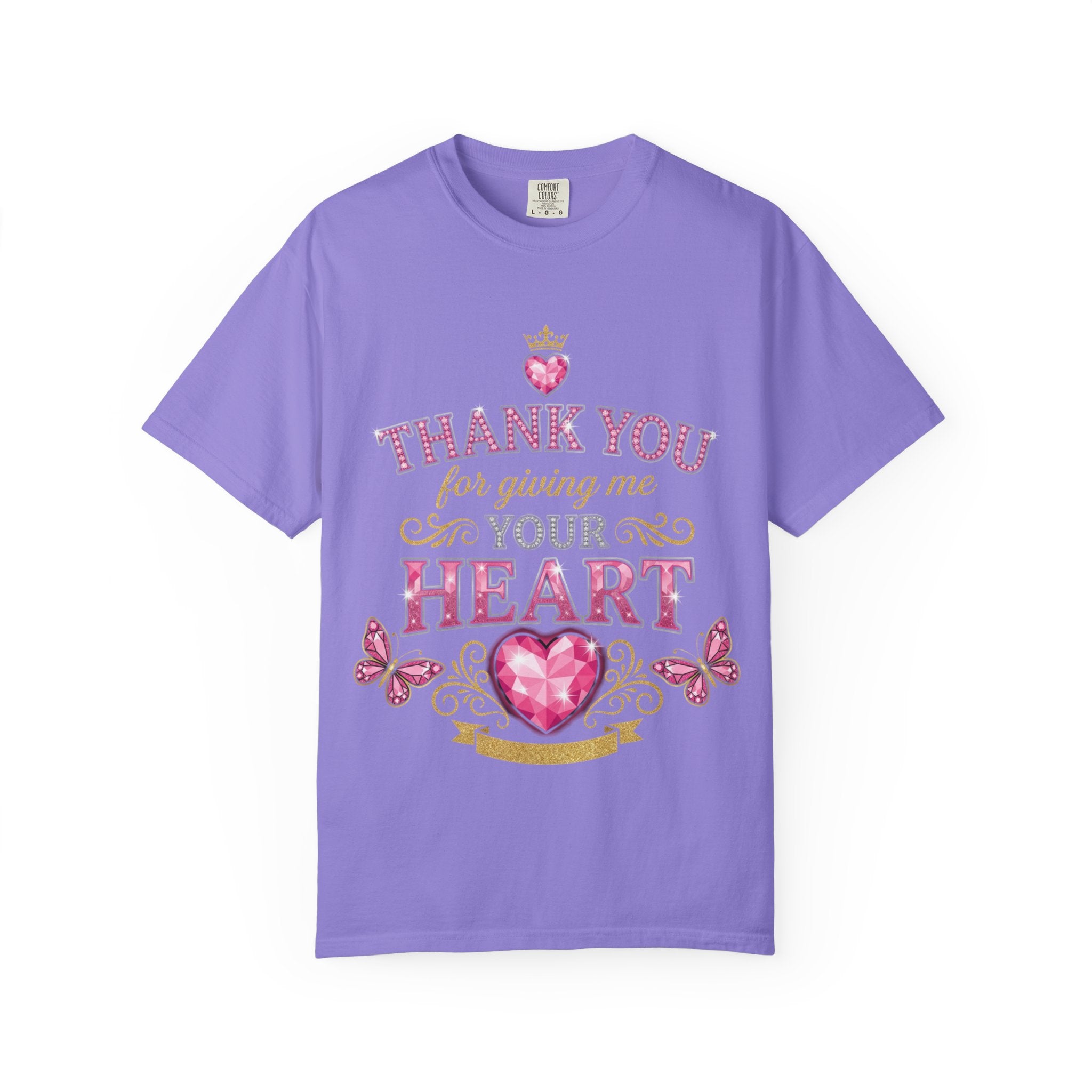 Thank You For Giving Me Your Heart T-Shirt — Romantic Heart Graphic Valentine’s Tee