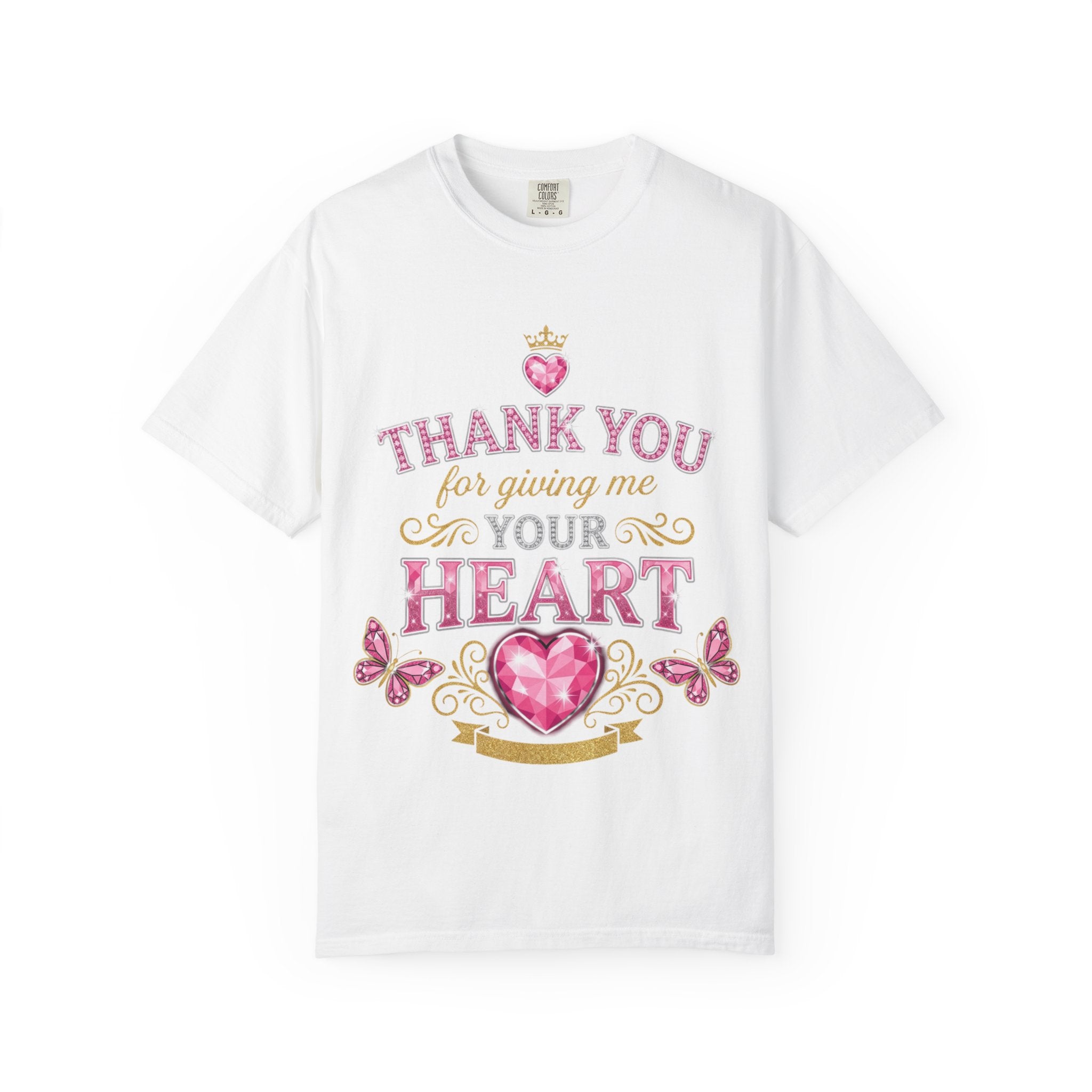 Thank You For Giving Me Your Heart T-Shirt — Romantic Heart Graphic Valentine’s Tee