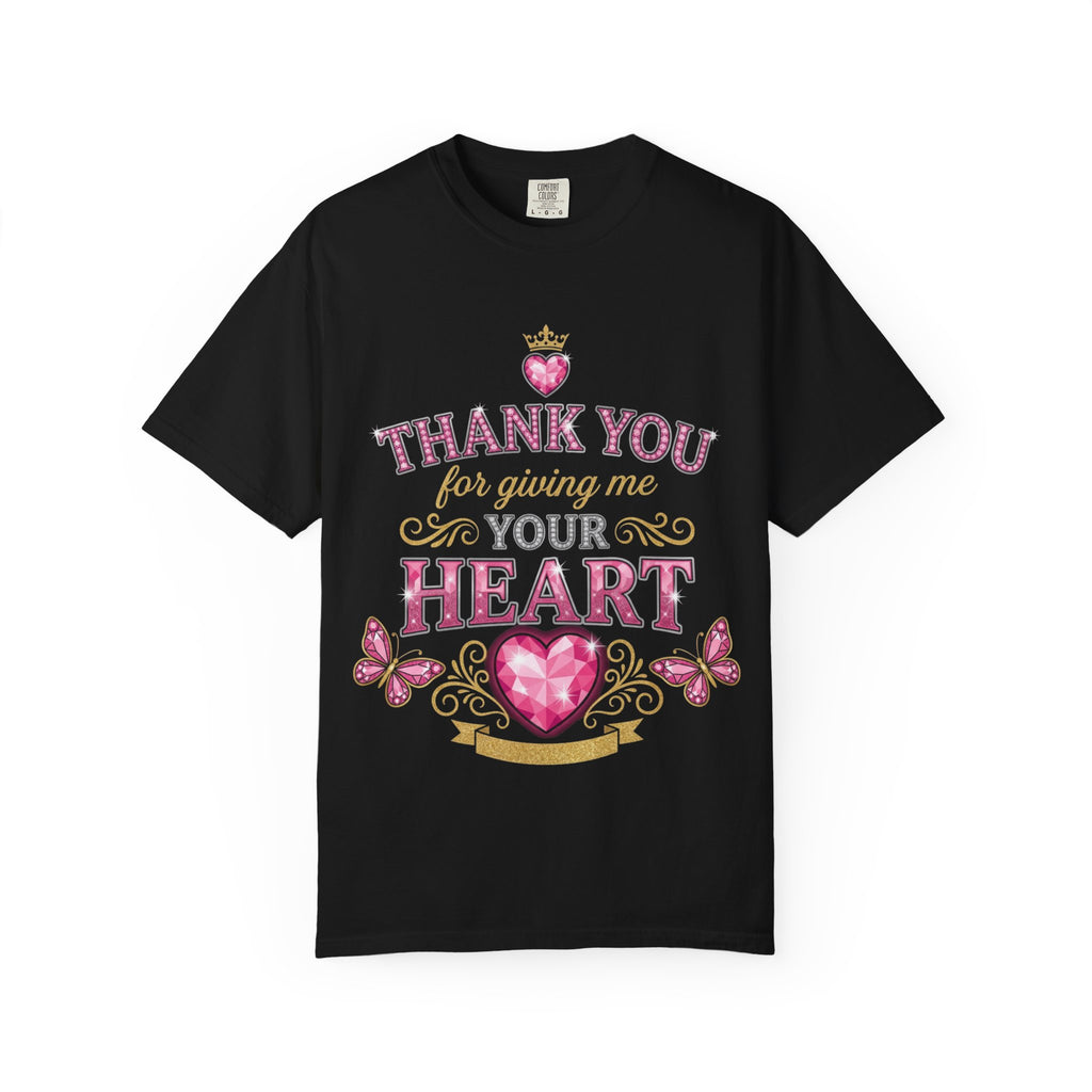 Thank You For Giving Me Your Heart T-Shirt — Romantic Heart Graphic Valentine’s Tee