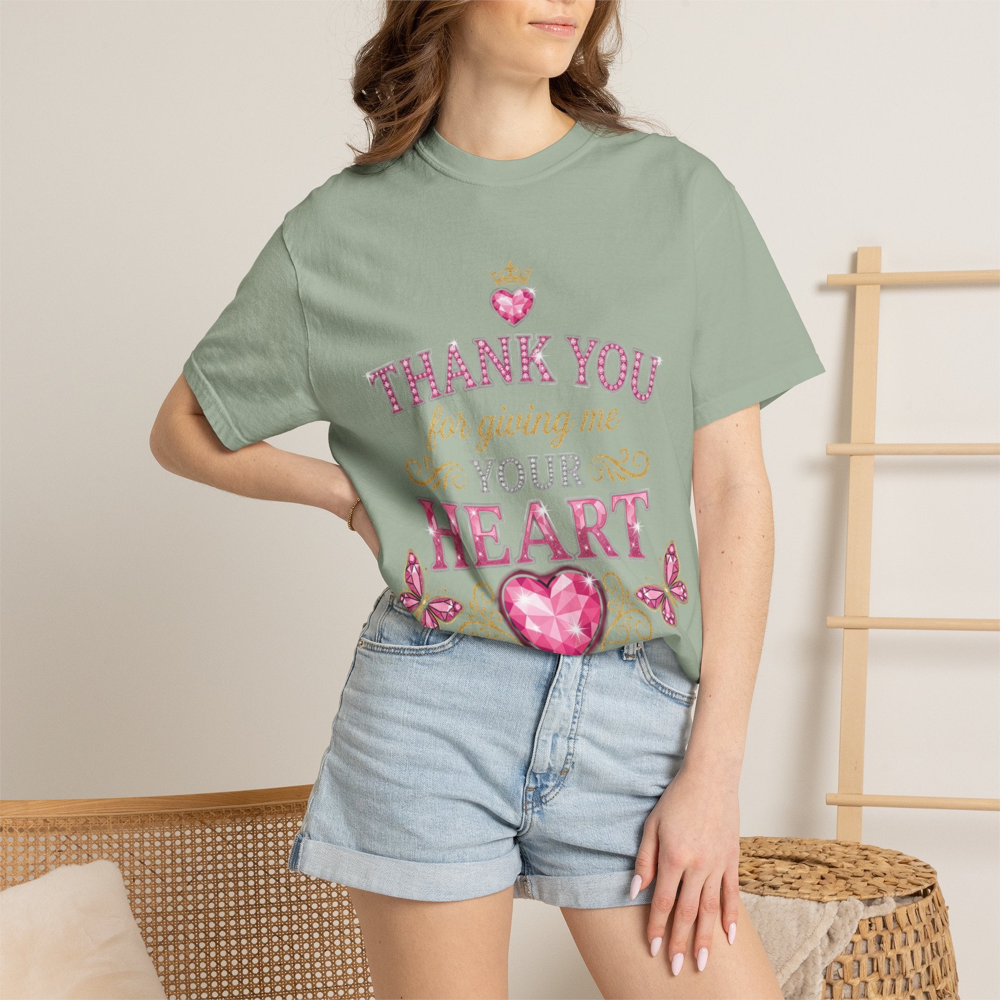 Thank You For Giving Me Your Heart T-Shirt — Romantic Heart Graphic Valentine’s Tee
